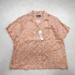 【未使用】reyn spooner アロハシャツ 総柄 ピンクオレンジ M