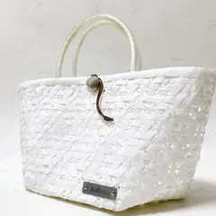 新品　ジョリーズ　jollies かごバック　ホワイト　L WHITE FLORE L 全3色【A4サイズ対応・肩掛けタイプ