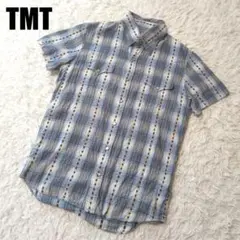 TMT　メンズ　半袖ウエスタンシャツ　トランプ柄　サイズL