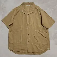 CONFECTリネンレーヨン ピグメントダイ半袖カバーシャツ