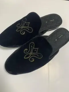(難アリ)ZARA ブラックベルベットスリッポン 39 25cm