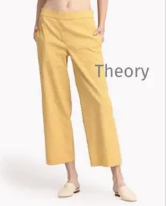 セオリーtheory リネンクロップドパンツイエロー