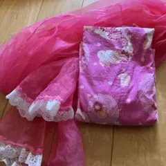 ユニクロ　浴衣　帯　120 2点　女の子 浴衣セット ピンク うさぎ レトロ 綿