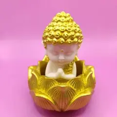 ☯ ☯ 金色のお釈迦様　釈迦如来像 ダクアナッツ　蓮の花台座付き　縁起物