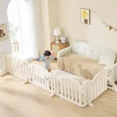 【美品】ベビーサークル ベージュ357cm