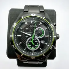美品 稼動品 CITIZEN シチズン ソーラー メンズ 黒文字盤 グリーン