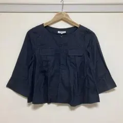 natural beauty basic ノーカラージャケット　ネイビー　M