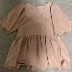 グローバルワークフリル付き半袖トップス F ピンク