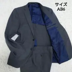 ノーブランド　スーツ　セットアップ　背抜き　グレー　チェック　AB6　L相当
