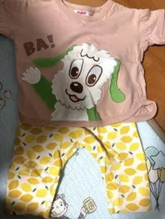 いないいないばあ　ワンワン　Tシャツ　 レモン柄ズボン