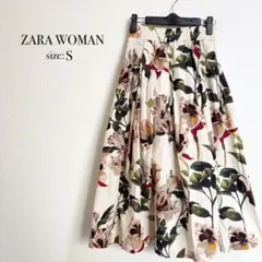 ZARA WOMAN フラワープリント フレアスカート Sサイズ 花柄