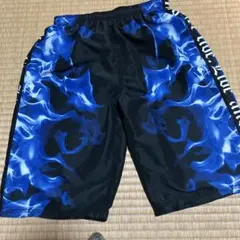 青と黒の炎模様 水着　裏地あり　150
