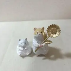 ハムスター　親子　ひまわり　オブジェ　ナチュラルキッチン　置物　夏　箸置き