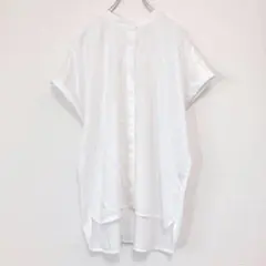 elgna エルガナ 半袖 ブラウス シャツ 白 ホワイト きれいめ 上品