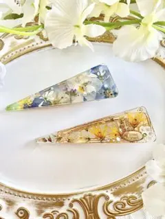 【7Jul.480】小花の爽やかヘアクリップ5.5cm＊2点セット