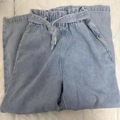 ワイドパンツ デニム ライトブルー