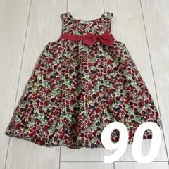 【美品】Love&Peace&Money 花柄 ノースリーブ バルーンワンピース