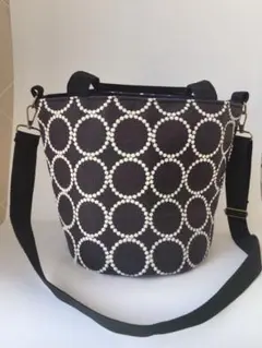 ハンドメイド ・タンバリン Lサイズ ミナペルホネン 丸底トートバッグ