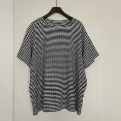 P00981 ラビアンジェ　4L 大きいサイズ　ギンガムチェック　半袖Tシャツ