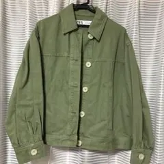ZARA デニムジャケット Lサイズ ピスタチオ色