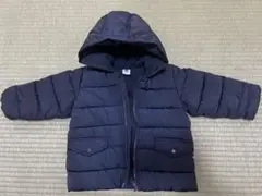 【美品】PETITBATEAU ネイビー　中綿フード付きジャケット