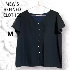 【MEW’S REFINED CLOTHES】ネイビーVネック 半袖シャツ /M