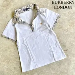 BURBERRY LONDON 伸縮性 ロゴ刺繍 ノバチェック 半袖 ポロシャツ