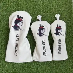 新品【3点セット】ドラえもん GOLFゴルフクラブヘッドカバー 1+3+UT 白