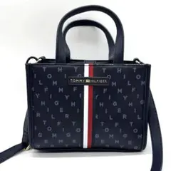 【新品】TOMMY HILFIGER ネイビー ショルダーバッグ トリコロール