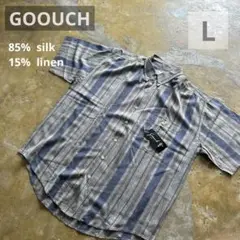 GOOUCH グーチ　デッドストック　シルク　リネン 半袖シャツ　L