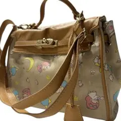 美品 ニーナミュウ 2way ショルダーバッグ キキララコラボ 自立 羊皮