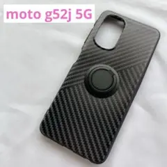 ☆ moto g52j 5G ケース モトローラ リング付き 軽量 ブラック