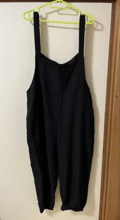 ブラック オールインワン サロペット