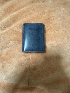 ダークブルー レザー 三つ折り財布