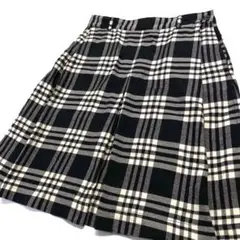 美品 MHL マーガレットハウエル ブロックチェック 膝丈スカート