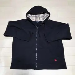 英国製 バーバリーノバチェックパーカー/ブラック Sサイズ