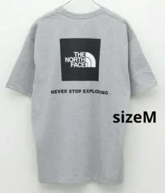 美品ノースフェイス M ショートスリーブバックスクエアーロゴティー 半袖Tシャツ