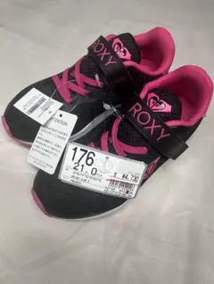ROXY ブラック ピンク スニーカー 21.0cm