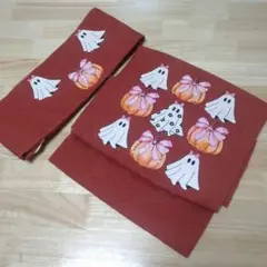 1点物♥ハロウィン♥カボチャ×オバケ♥二部式作り帯リメイク♥早い者勝ち
