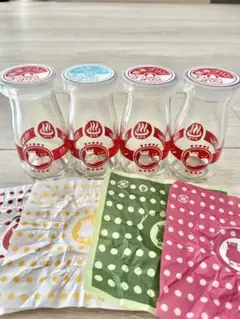 熱海プリンの瓶4個と柄包装紙セット