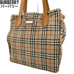 ✨良品 BURBERRY バーバリー ハンドバッグ ノバチェック キャンバス