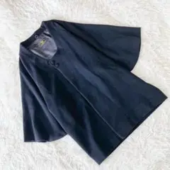 カシミヤブレンド和装コート (M) 比翼ボタン ヘチマ衿 キモノスリーブ 秋冬