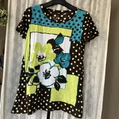 セラビ　　ノーボーノーボ花柄ドット半袖チュニック　40号