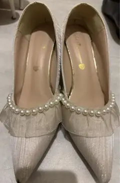 結婚式　パールパンプス