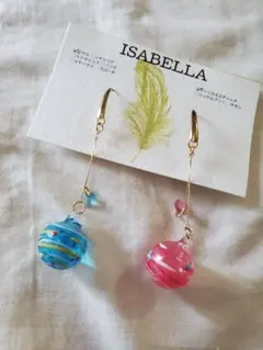 ヨーヨーピアス 青とピンク