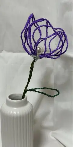 ビーズフラワー　紫の花①