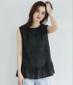 【新品】コカ　総レースブラウスノースリーブ　ペプラム
