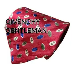 【GIVENCHY GENTLEMAN】レッド系　総柄　イタリア製