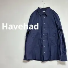 havehad コンフォートシャツ ネイビー　コットン　韓国　メンズ　S