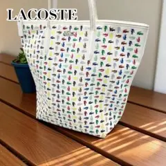 廃盤品　ラコステ　鹿の子　ホワイト　A4可能　トートバッグ　　大容量